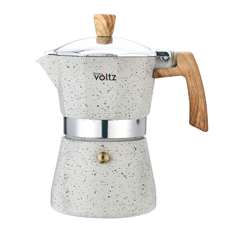 Κουβανέζικη καφετιέρα Oliver Voltz Verona OV51173I9, 9 φλιτζάνια, Αλουμίνιο, Επαγωγή, Κρεμ