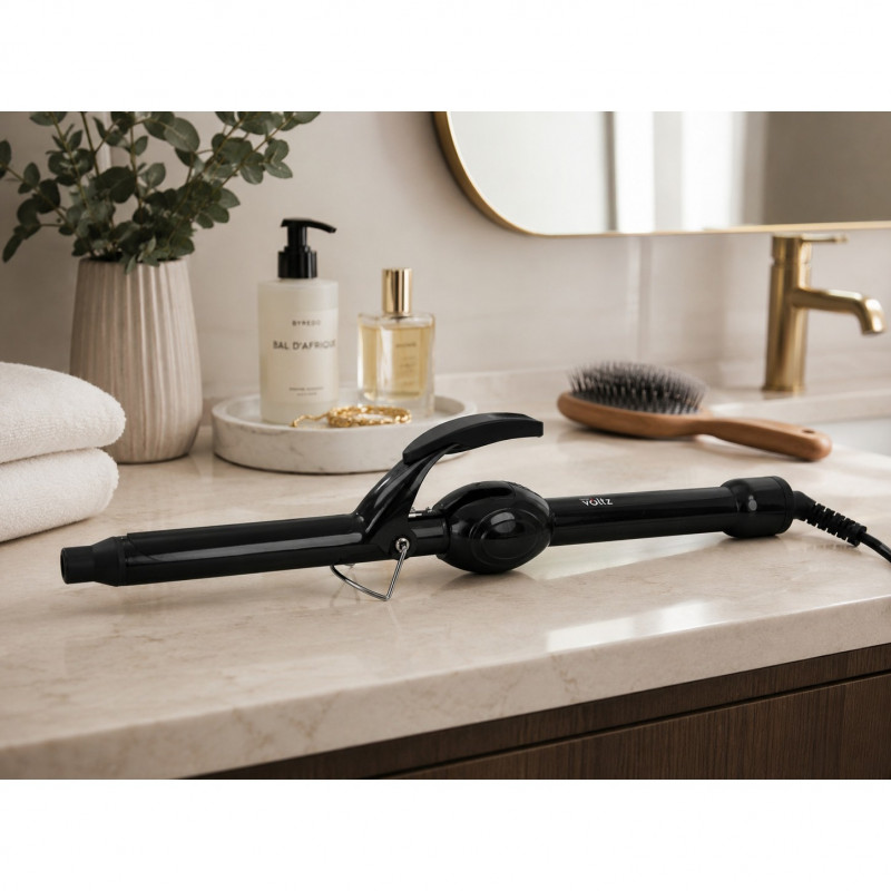 Σίδερο μαλλιών Oliver Voltz OV51102E19, 30 W, 19 mm, έως 190 °C, ενδεικτική λυχνία LED, καλώδιο που περιστρέφεται κατά 360°, μαύρο