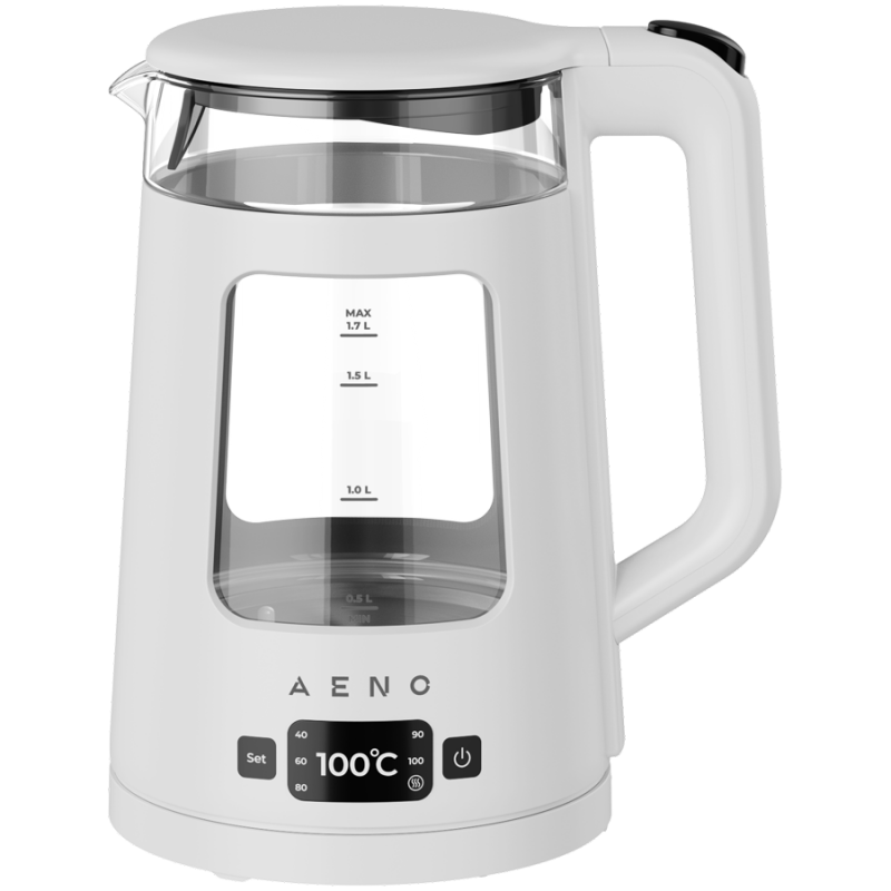 Ηλεκτρική κανάτα AENO EK6 AEK0006, 2200 W, 1,7 λ, 40-100 °C, STRIX, LED, διπλό τοίχωμα, φίλτρο, βάση 360°, λευκό