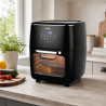 Φριτέζα-φούρνος θερμού αέρα Oliver Voltz OV51980AO, 1700 W, 13 λίτρα, 10 προγράμματα, 65-200 °C, Περιστρεφόμενα σούβλα και καλάθι, Οθόνη αφής, Λειτουργία ζύμωσης, Μαύρο