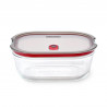 Δοχείο φαγητού Black+Blum Stack+Nest FBGR-BX-L107, 1,2 λίτρα, ορθογώνιο, κατάλληλο για φούρνο, χωρίς BPA, βοριοπυριτικό γυαλί, γκρι/κόκκινο