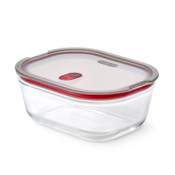 Δοχείο φαγητού Black+Blum Stack+Nest FBGR-BX-L107, 1,2 λίτρα, ορθογώνιο, κατάλληλο για φούρνο, χωρίς BPA, βοριοπυριτικό γυαλί, γκρι/κόκκινο