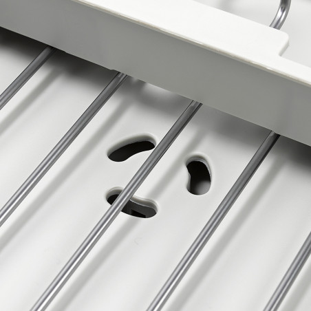 Στεγνωτήριο πιάτων Joseph Joseph Extend Steel Plus 6500041, Έως 16 τεμάχια, Επεκτάσιμο, Ράγες για ποτήρια, Αποστράγγιση, Αποσυναρμολογούμενο, Ανοξείδωτο ατσάλι, Λευκό