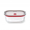 Δοχείο τροφίμων Black+Blum Stack+Nest FBGR-BX-M017, 0,9 λ, Ορθογώνιο, Κατάλληλο για φούρνο, Χωρίς BPA, Βοριοπυριτικό γυαλί, Γκρι/Κόκκινο