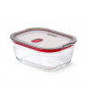 Δοχείο τροφίμων Black+Blum Stack+Nest FBGR-BX-M017, 0,9 λ, Ορθογώνιο, Κατάλληλο για φούρνο, Χωρίς BPA, Βοριοπυριτικό γυαλί, Γκρι/Κόκκινο