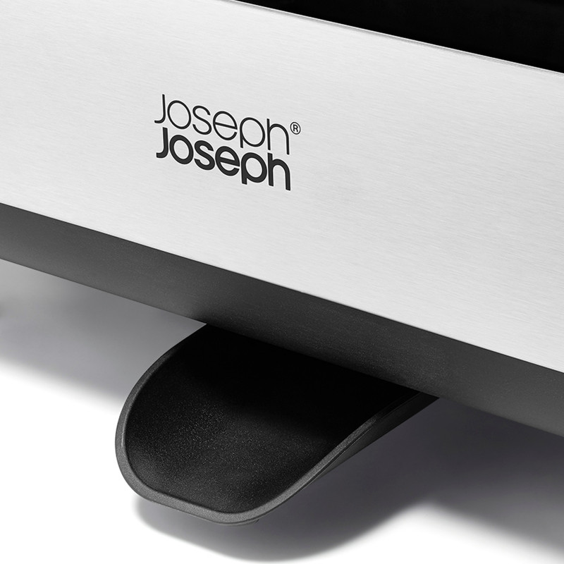 Στεγνωτήριο πιάτων Joseph Joseph Extend Steel Plus 6500040, Έως 16 τεμάχια, Επεκτάσιμο, Ράγες για ποτήρια, Αποστράγγιση, Αποσυναρμολογούμενο, Ανοξείδωτο ατσάλι, Μαύρο
