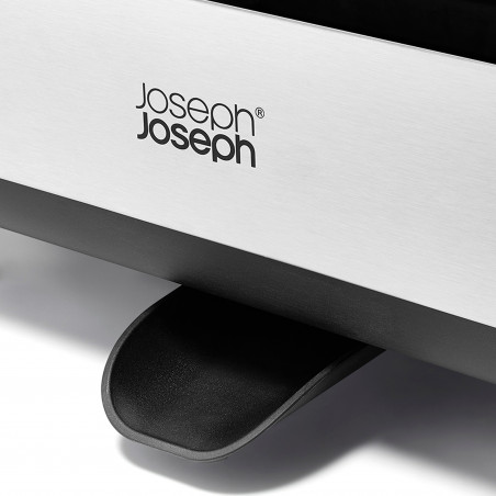 Στεγνωτήριο πιάτων Joseph Joseph Extend Steel Plus 6500040, Έως 16 τεμάχια, Επεκτάσιμο, Ράγες για ποτήρια, Αποστράγγιση, Αποσυναρμολογούμενο, Ανοξείδωτο ατσάλι, Μαύρο