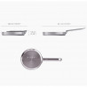 Βαθύ τηγάνι Joseph Joseph Space 1000025, 24 εκ., Πτυσσόμενη λαβή, Ανοξείδωτο ατσάλι, Κατάλληλο για φούρνο έως 232 °C, Ινδουκτική εστία, Ανοξείδωτο ατσάλι