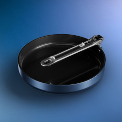 Βαθύ τηγάνι Joseph Joseph Space 45041, 24 εκ., Πτυσσόμενη λαβή, Κεραμική επίστρωση, Κατάλληλο για φούρνο έως 232 °C, Ινδουκτική εστία, Μπλε