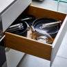 Βαθύ τηγάνι Joseph Joseph Space 45041, 24 εκ., Πτυσσόμενη λαβή, Κεραμική επίστρωση, Κατάλληλο για φούρνο έως 232 °C, Ινδουκτική εστία, Μπλε