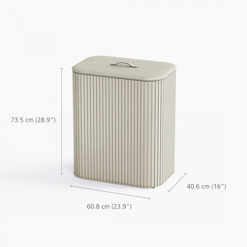 Καλάθι ρούχων Joseph Joseph Tota Trio Luxe 5000008, 90 λίτρα, 3 διαχωριστικά, Χερούλια μεταφοράς, Μπαμπού, Εκρού