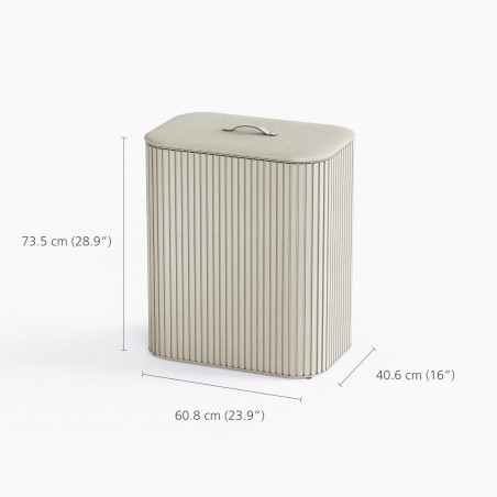 Καλάθι ρούχων Joseph Joseph Tota Trio Luxe 5000008, 90 λίτρα, 3 διαχωριστικά, Χερούλια μεταφοράς, Μπαμπού, Εκρού