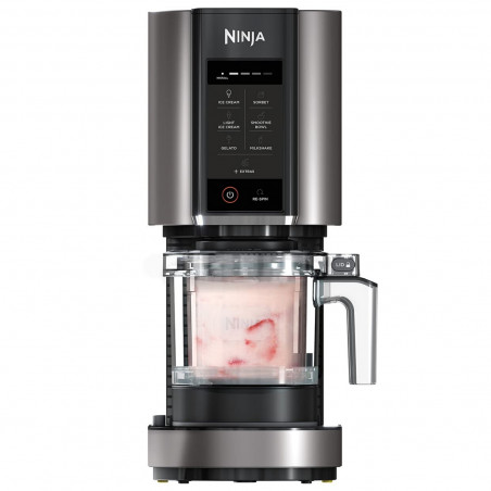 Μηχανή παγωτού 7 σε 1 Ninja CREAMi NC302EU, 800 W, 2 × 493 ml, Creamify, Re-Spin, Προσθήκη κομματιών, Πρόγραμμα γυμναστικής/κετο, Προσαρμογή, Μαύρο/γκρι