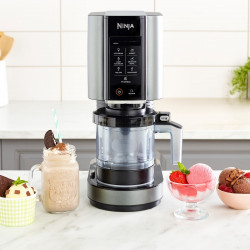 Μηχανή παγωτού 7 σε 1 Ninja CREAMi NC302EU, 800 W, 2 × 493 ml, Creamify, Re-Spin, Προσθήκη κομματιών, Πρόγραμμα γυμναστικής/κετο, Προσαρμογή, Μαύρο/γκρι