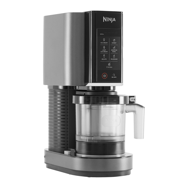 Μηχανή παγωτού 7 σε 1 Ninja CREAMi NC302EU, 800 W, 2 × 493 ml, Creamify, Re-Spin, Προσθήκη κομματιών, Πρόγραμμα γυμναστικής/κετο, Προσαρμογή, Μαύρο/γκρι
