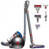Σκούπα χωρίς σακούλα Dyson Cinetic BigBall Absolute 2 447250-01, 700 W, 150 AW, 0,8 λ, 35 κυκλώνες, Αυτόματη επαναφορά σε περίπτωση ανατροπής, 5 εξαρτήματα, Νικέλιο/μπλε