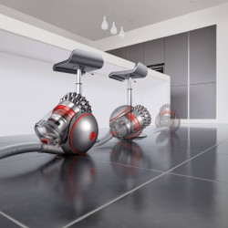 Σκούπα χωρίς σακούλα Dyson Cinetic BigBall Absolute 2 447250-01, 700 W, 150 AW, 0,8 λ, 35 κυκλώνες, Αυτόματη επαναφορά σε περίπτωση ανατροπής, 5 εξαρτήματα, Νικέλιο/μπλε