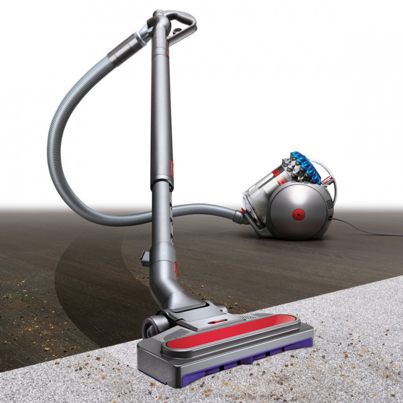 Σκούπα χωρίς σακούλα Dyson Cinetic BigBall Absolute 2 447250-01, 700 W, 150 AW, 0,8 λ, 35 κυκλώνες, Αυτόματη επαναφορά σε περίπτωση ανατροπής, 5 εξαρτήματα, Νικέλιο/μπλε