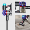 Κάθετη ηλεκτρική σκούπα Dyson V10 Konical Moulded 419634-01, 150AW, 0,5 λ, 60 λεπτά, 110.000 σ.α.λ., 3 λειτουργίες, HEPA, Υγιεινή εκκένωση, Χωρίς εμπλοκές, Μαύρο