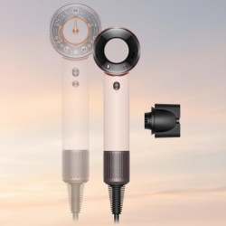 Στεγνωτήρας μαλλιών Dyson HD19 Travel™ 492457-01, 1220 W, 11,6 l/s, 2 ταχύτητες, 3 ρυθμίσεις θερμοκρασίας, Air Multiplier, Έξυπνος έλεγχος θερμοκρασίας, Κεραμικό ροζ/ροζ χρυσό