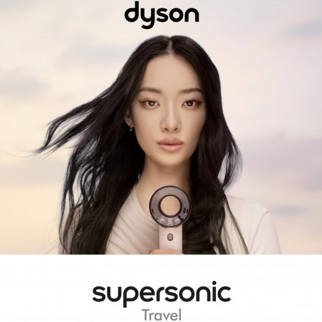 Στεγνωτήρας μαλλιών Dyson HD19 Travel™ 492457-01, 1220 W, 11,6 l/s, 2 ταχύτητες, 3 ρυθμίσεις θερμοκρασίας, Air Multiplier, Έξυπνος έλεγχος θερμοκρασίας, Κεραμικό ροζ/ροζ χρυσό