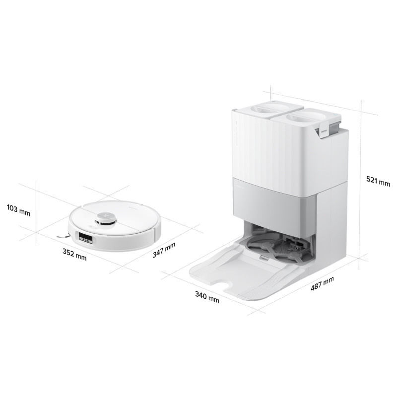 Ρομποτική σκούπα Roborock Q Revo Edge 5V1 QRES02-00, 18500 Pa, 5200 mAh, 66W, 3D χαρτογράφηση LiDAR, Reactive AI, FlexiArm, σταθμός φόρτισης, αυτονομία έως 3 ώρες, λευκό