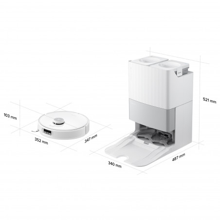 Ρομποτική σκούπα Roborock Q Revo Edge 5V1 QRES02-00, 18500 Pa, 5200 mAh, 66W, 3D χαρτογράφηση LiDAR, Reactive AI, FlexiArm, σταθμός φόρτισης, αυτονομία έως 3 ώρες, λευκό