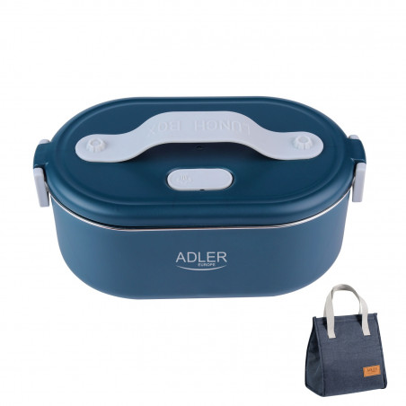 Ηλεκτρικό δοχείο φαγητού Adler AD 4522, 45 W, 0,8 λ, έως 70 °C, δοχείο από ανοξείδωτο ατσάλι, θερμοθήκη, μπλε