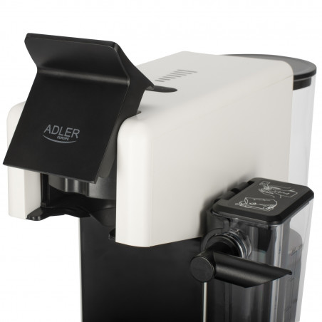 Μηχανή εσπρέσο Adler AD 4391, 1400 W, 20 bar, 0,8 λίτρα, 8 εξαρτήματα, λειτουργία αφρού, λευκό/μαύρο