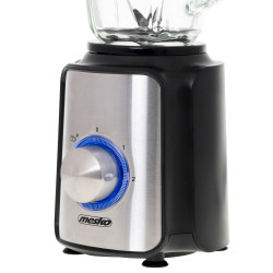 Μπλέντερ Mesko MS 4080, 1200 W, 1,5 λίτρα, 21.000 στροφές/λεπτό, 6 μαχαίρια, 2 ταχύτητες + λειτουργία παλμού, καπάκι με οπή, ανοξείδωτο/μαύρο