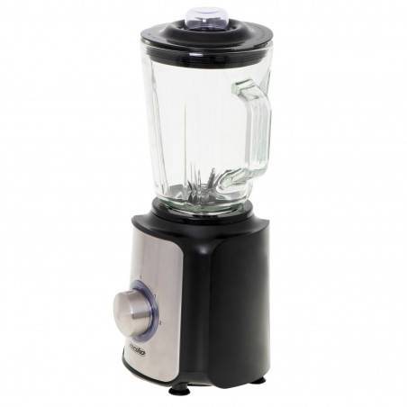 Μπλέντερ Mesko MS 4080, 1200 W, 1,5 λίτρα, 21.000 στροφές/λεπτό, 6 μαχαίρια, 2 ταχύτητες + λειτουργία παλμού, καπάκι με οπή, ανοξείδωτο/μαύρο