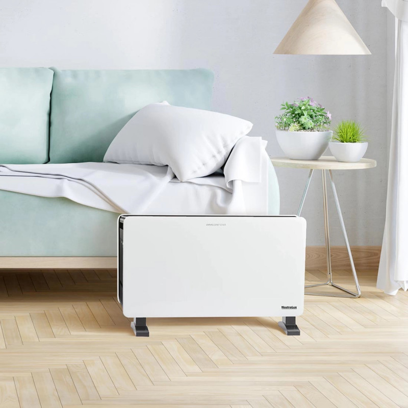 Θερμοπομπός με Wi-Fi NostroLux NL51974A, 2000W, Τηλεχειριστήριο, Χρονοδιακοπτης , LED, Λευκό