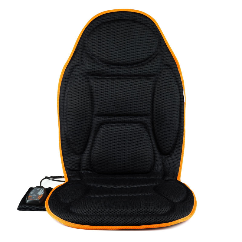 Μαξιλάρι/καθίσμα μασάζ Medivon Cosy Mesh, 12W, 4 ζώνες, 5 λειτουργίες, Θέρμανση, Χρονοδιακόπτης, Τηλεχειριστήριο, Μαύρο/πορτοκαλί