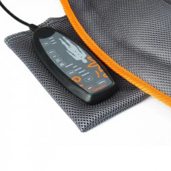 Μαξιλάρι/καθίσμα μασάζ Medivon Cosy Mesh, 12W, 4 ζώνες, 5 λειτουργίες, Θέρμανση, Χρονοδιακόπτης, Τηλεχειριστήριο, Μαύρο/πορτοκαλί