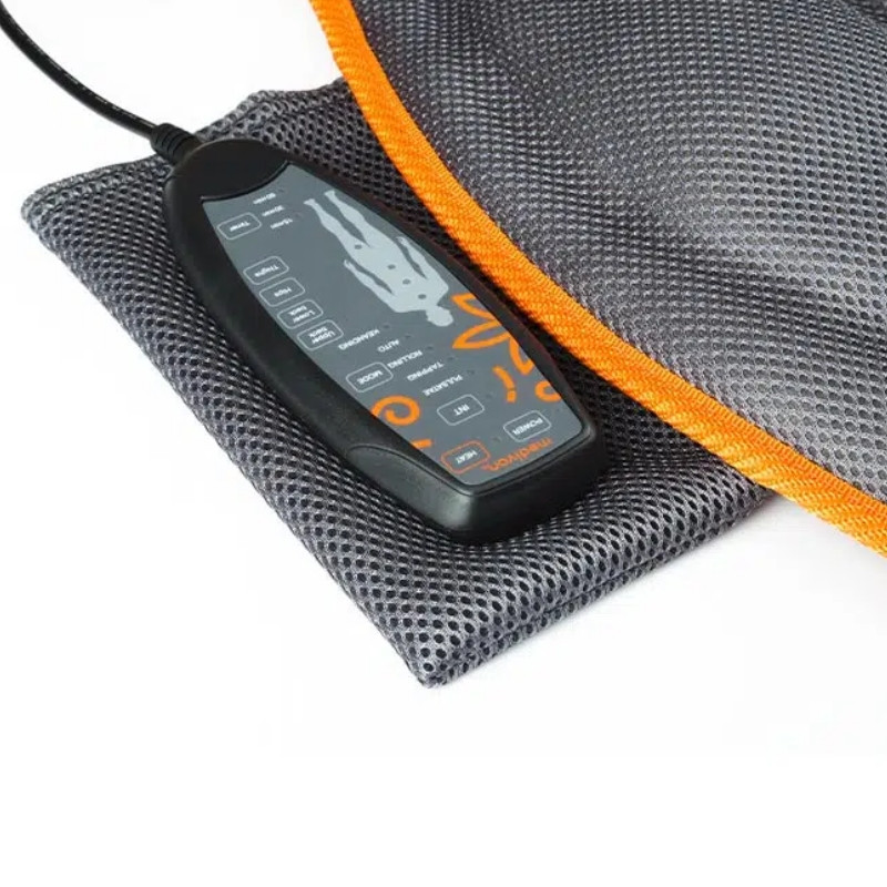 Μαξιλάρι/καθίσμα μασάζ Medivon Cosy Mesh, 12W, 4 ζώνες, 5 λειτουργίες, Θέρμανση, Χρονοδιακόπτης, Τηλεχειριστήριο, Μαύρο/πορτοκαλί