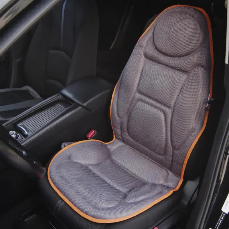 Μαξιλάρι/καθίσμα μασάζ Medivon Cosy Mesh, 12W, 4 ζώνες, 5 λειτουργίες, Θέρμανση, Χρονοδιακόπτης, Τηλεχειριστήριο, Μαύρο/πορτοκαλί