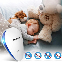 Συσκευή προστασίας από παράσιτα NostroLux NL51771A, 5 W, έως 75 m², υπερήχοι, ασφαλής για τα παιδιά, λευκό