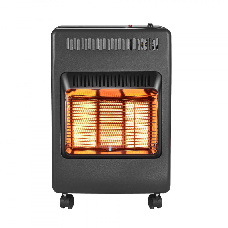 Σόμπα αερίου ELITE EGH-1363, 3800 W, Φορητή θερμάστρα αερίου 2 σε 1, Ρόδες για εύκολη μετακίνηση, Μαύρo
