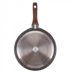 Τηγάνι για τηγανίτες Galileo Dakota SChef 5916655, 28 εκ., Αντικολλητικό, Χωρίς PFOA και νικέλιο, Για επαγωγικές εστίες, Σκούρο γρανίτη/καφέ