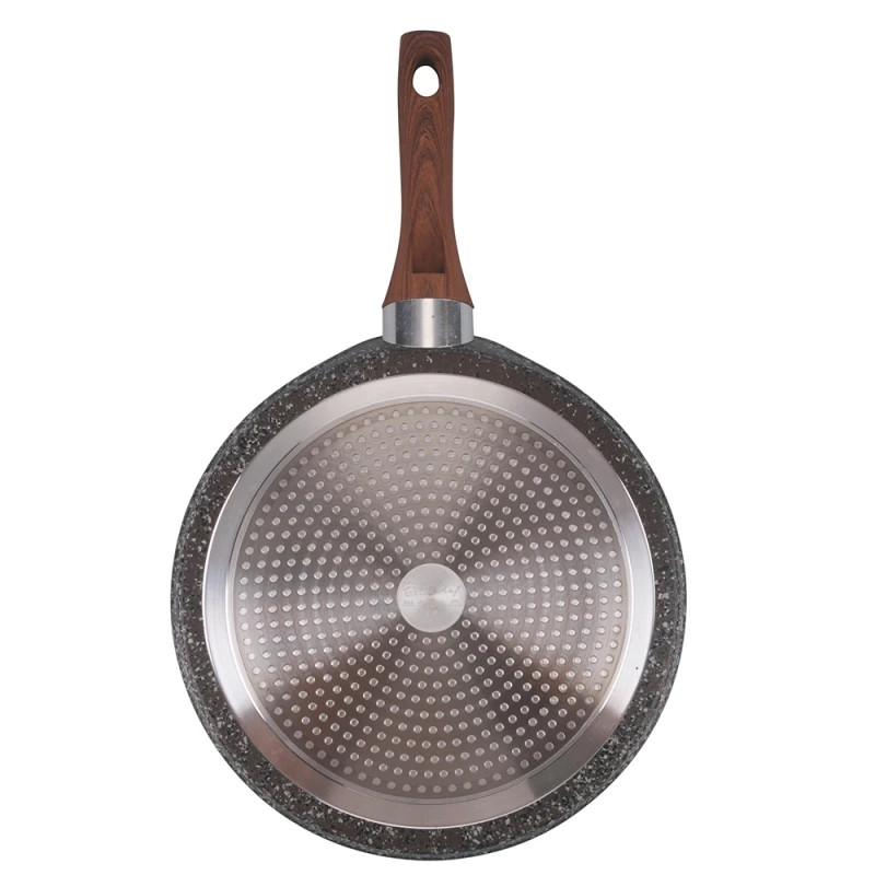 Τηγάνι για τηγανίτες Galileo Dakota SChef 5916655, 28 εκ., Αντικολλητικό, Χωρίς PFOA και νικέλιο, Για επαγωγικές εστίες, Σκούρο γρανίτη/καφέ