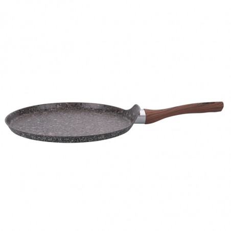 Τηγάνι για τηγανίτες Galileo Dakota SChef 5916655, 28 εκ., Αντικολλητικό, Χωρίς PFOA και νικέλιο, Για επαγωγικές εστίες, Σκούρο γρανίτη/καφέ