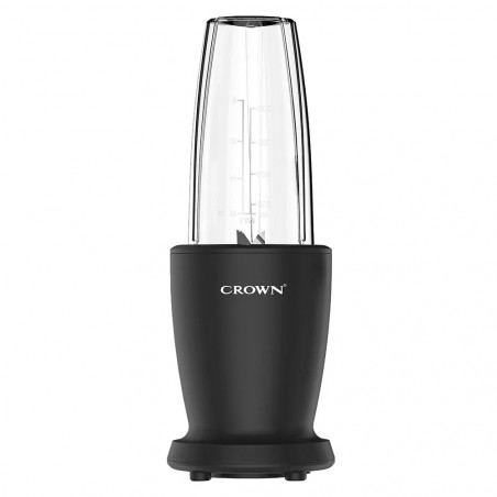 Μπλέντερ Crown CTB-1000, 300 W, 4 λεπίδες, 3 δοχεία με καπάκια – 300/480/540 ml, λειτουργία Pulse, μαύρο