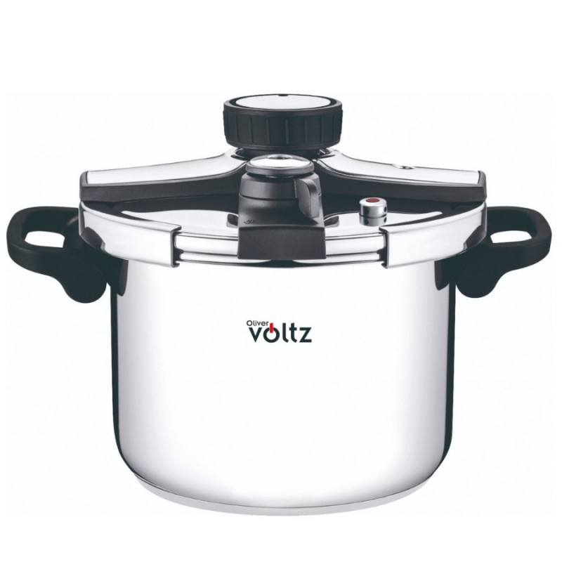 Χύτρα ταχύτητας Oliver Voltz OV51311C7, 7 λίτρα, 100 kPa, δύο καπάκια, πτυσσόμενες λαβές, κατάλληλη για επαγωγικές εστίες, από ανοξείδωτο ατσάλι