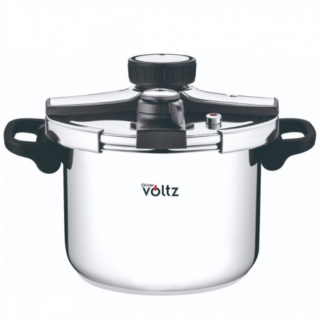 Χύτρα ταχύτητας Oliver Voltz OV51311C7, 7 λίτρα, 100 kPa, δύο καπάκια, πτυσσόμενες λαβές, κατάλληλη για επαγωγικές εστίες, από ανοξείδωτο ατσάλι