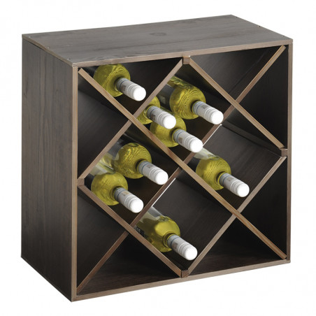 Ράφι αποθήκευσης κρασιού Kesper 69244, 50x50x25 εκ., 12 διαμερίσματα, Χωρητικότητα έως 20 φιάλες, Πεύκο, Καφέ