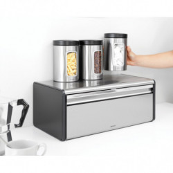 Μεταχειρισμένος: Κουτί για ψωμί Brabantia Fall Front 107852, 18 l, 46,5x25 cm, Επιτοίχια, Χωρίς δακτυλικά αποτυπώματα, Inox/Matt