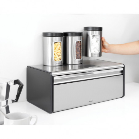 Μεταχειρισμένος: Κουτί για ψωμί Brabantia Fall Front 107852, 18 l, 46,5x25 cm, Επιτοίχια, Χωρίς δακτυλικά αποτυπώματα, Inox/Matt