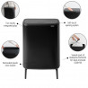 Μεταχειρισμένος: Κάδος απορριμμάτων Brabantia Bo Touch Hi 60L, Ματ Μαύρο