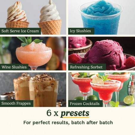 Μεταχειρισμένος: Μηχανή παγωτού 6 σε 1 Cuisinart Frost Fusion Ice Cream & Slushie ICE201E, 170 W, 1,6 λίτρα, Έξυπνη δοσολογία, Διατήρηση θερμοκρασίας, Συμπιεστής, Λευκό