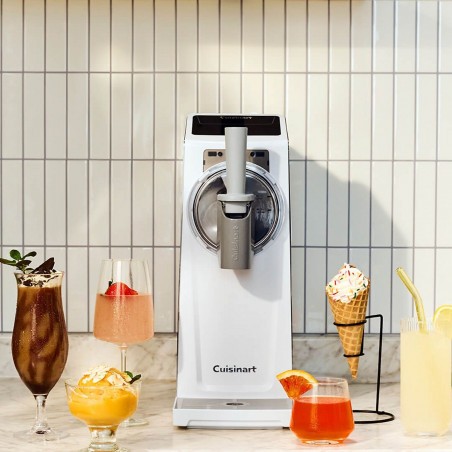 Μεταχειρισμένος: Μηχανή παγωτού 6 σε 1 Cuisinart Frost Fusion Ice Cream & Slushie ICE201E, 170 W, 1,6 λίτρα, Έξυπνη δοσολογία, Διατήρηση θερμοκρασίας, Συμπιεστής, Λευκό
